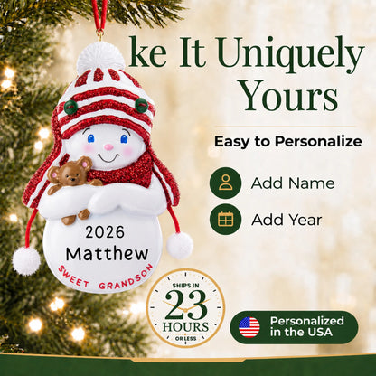 Make it yours: personalize the sweet grandson christmas ornament