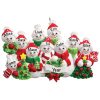 Snowmen Family of 10 Personalized Christmas Ornament