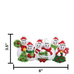 Snowmen Family of 6 Personalized Christmas Ornament
