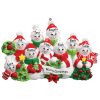 Snowmen Family of 9 Personalized Christmas Ornament