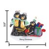 Black Bear Sled Family of 3 Personalized Christmas Ornament