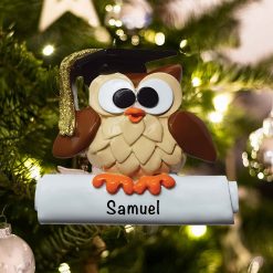 Personalized Wise Owl Graduation Christmas Ornament