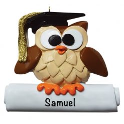 Wise Owl Graduation Personalized Christmas Ornament