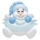 Blue Snowbaby Personalized Christmas Ornament