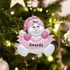 Personalized Pink Snowbaby Without Words Christmas Ornament