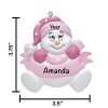 Pink Snowbaby No Words Personalized Christmas Ornament