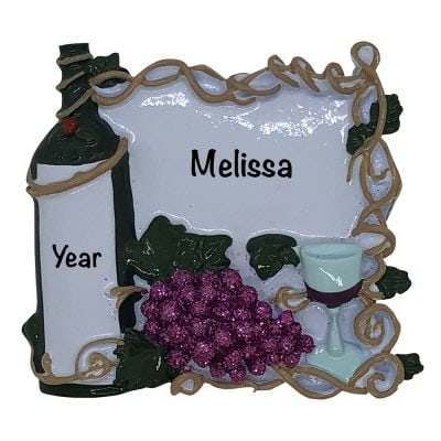 Wine Personalized Christmas Ornament Mother's Day