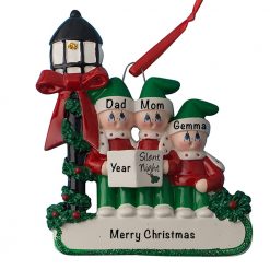 Christmas Choir Family of 3 Personalized Christmas Ornament