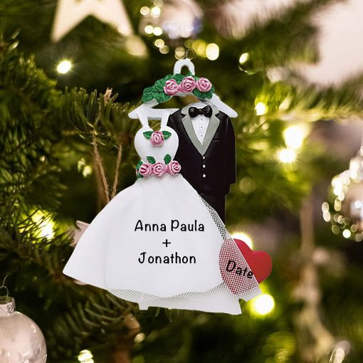Personalized Wedding Attire Christmas Ornament