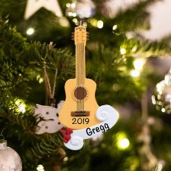 Personalized Acoustic Guitar Christmas Ornament