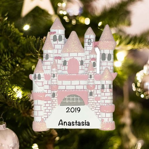 Personalized Princess Castle Christmas Ornament