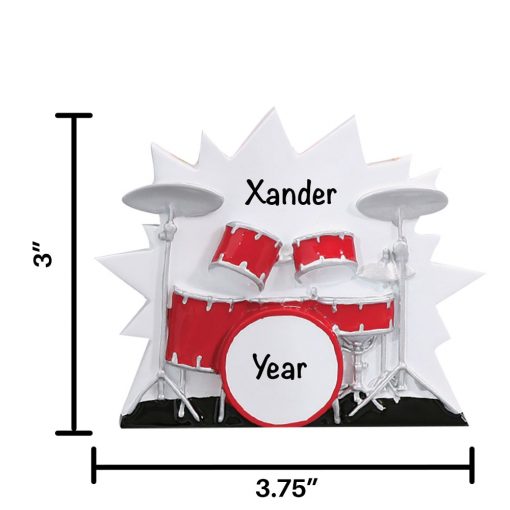 Drumset Personalized Christmas Ornament