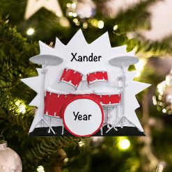 Personalized Drumset Christmas Ornament
