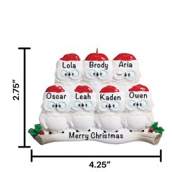 Owls Family of 7 Personalized Christmas Ornament
