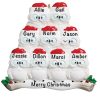 Owl Family of 9 Personalized Christmas Ornament