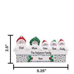 Snowmen Gray Wall Personalized Christmas Ornament
