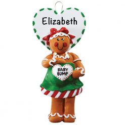 Gingerbread Expecting Mom Personalized Christmas Ornament