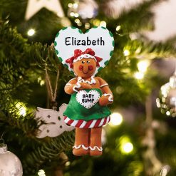 Personalized Gingerbread Expecting Mom Christmas Ornament
