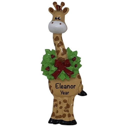 Christmas Giraffe Personalized Christmas Ornament