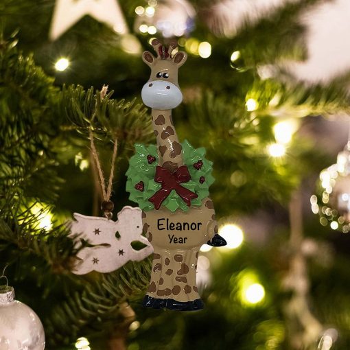 Personalized Christmas Giraffe Christmas Ornament