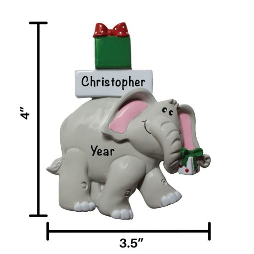 Christmas Elephant Personalized Christmas Ornament