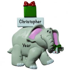 Christmas Elephant Personalized Christmas Ornament