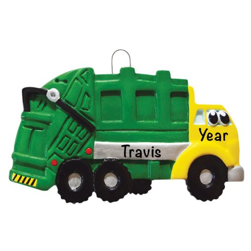 Garbage Truck Personalized Christmas Ornament