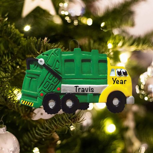 Personalized Garbage Truck Toy Christmas Ornament
