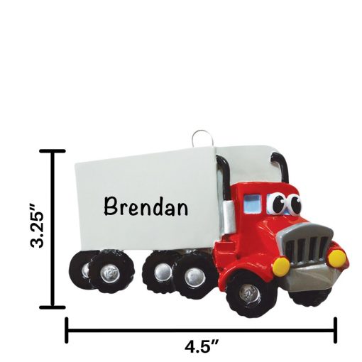 Semi Truck Toy Personalized Christmas Ornament