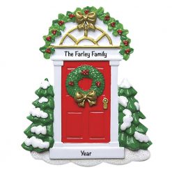 Red Door Personalized Christmas Ornament
