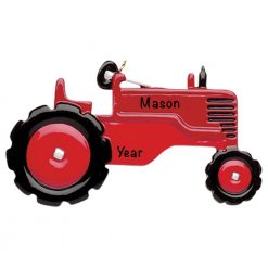 Red Tractor Personalized Christmas Ornament