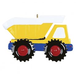 Dump Truck Personalized Christmas Ornament - Blank