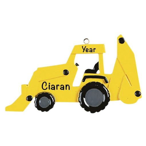 Back Hoe Personalized Christmas Ornament