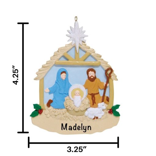 Nativity Scene Personalized Christmas Ornament