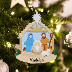 Personalized Nativity Scene Christmas Ornament
