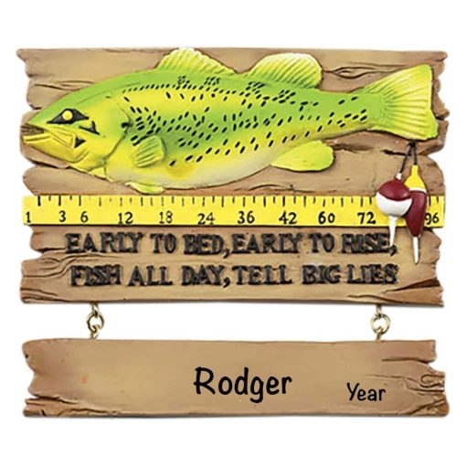 Fishing Sign Personalized Christmas Ornament
