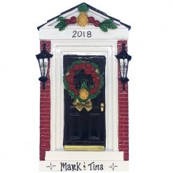 Red Brick Door Personalized Christmas Ornament