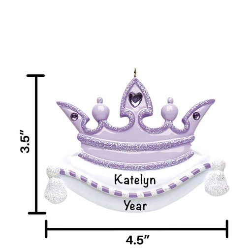 Purple Crown Personalized Christmas Ornament