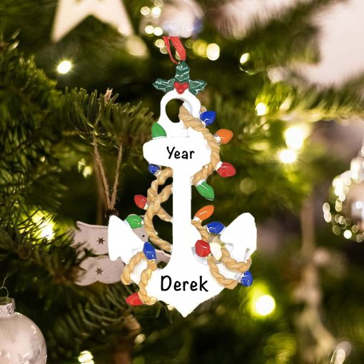 Personalized Anchors Away Christmas Ornament