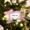 Personalized Pink Baby Bottle Christmas Ornament