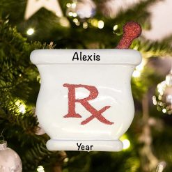 Personalized Pharmacist RX Christmas Ornament