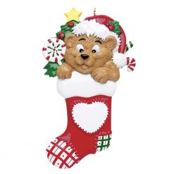 Stocking Bear Personalized Christmas Ornament - Blank