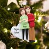 Personalized Pregnant Couple Green Dress Christmas Ornament