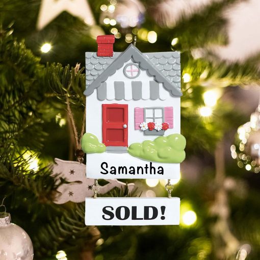 Personalized Real Estate Sold House Christmas Ornament