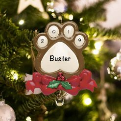 Personalized Pet Paw Print Christmas Ornament