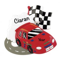 Race Car Track Personalized Christmas Ornament