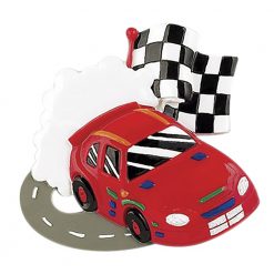 Race Car Track Personalized Christmas Ornament - Blank