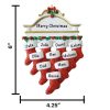 Red Stocking Family of 10 Personalized Christmas Ornament