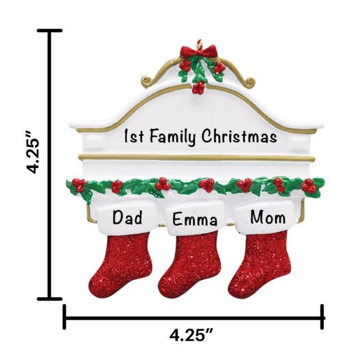 Red Stocking Personalized Christmas Ornament