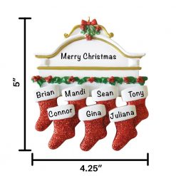 Red Stocking Personalized Christmas Ornament